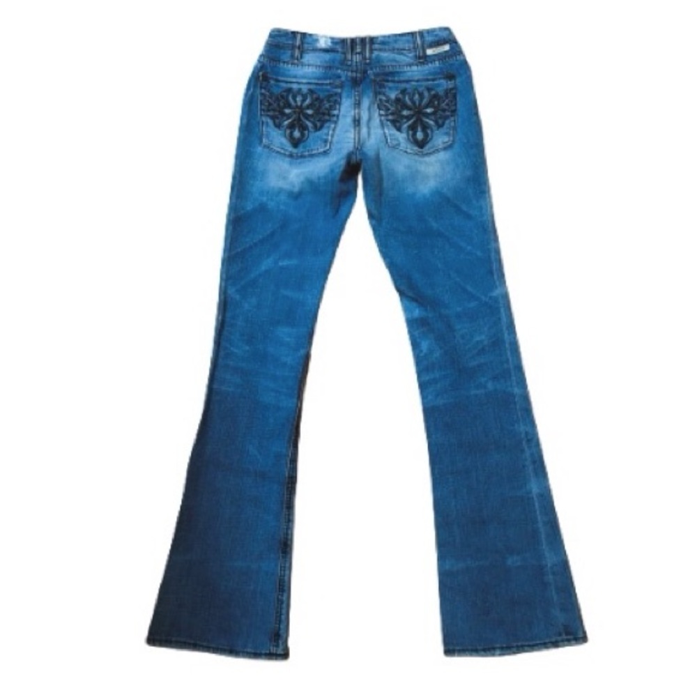 J & Company Y2K Beverly Turquoise Studded Bootcut Jeans Womens Size 27